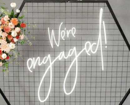 LED Neon Sign 'We're Engaged', Wedding Announcement Light, 30 x 60 cm