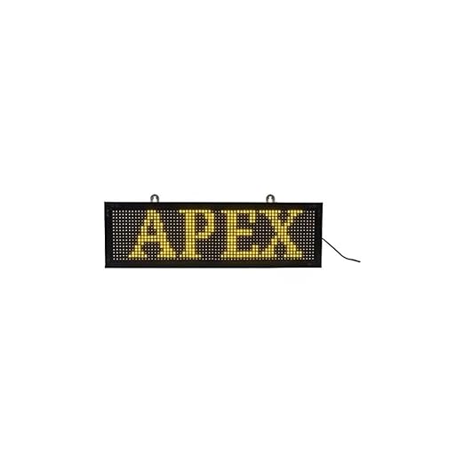 LED Scrolling Message Display Board, 66x20 cm, WiFi Operated, Indoor/Outdoor (Yellow)
