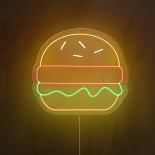 Burger neon light, 30 by 45cms