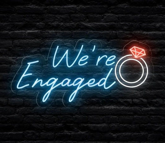 We're Engaged Neon Board