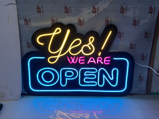 Yes we are open neon board in black acrylic sheet (12 inches by 24 inches)