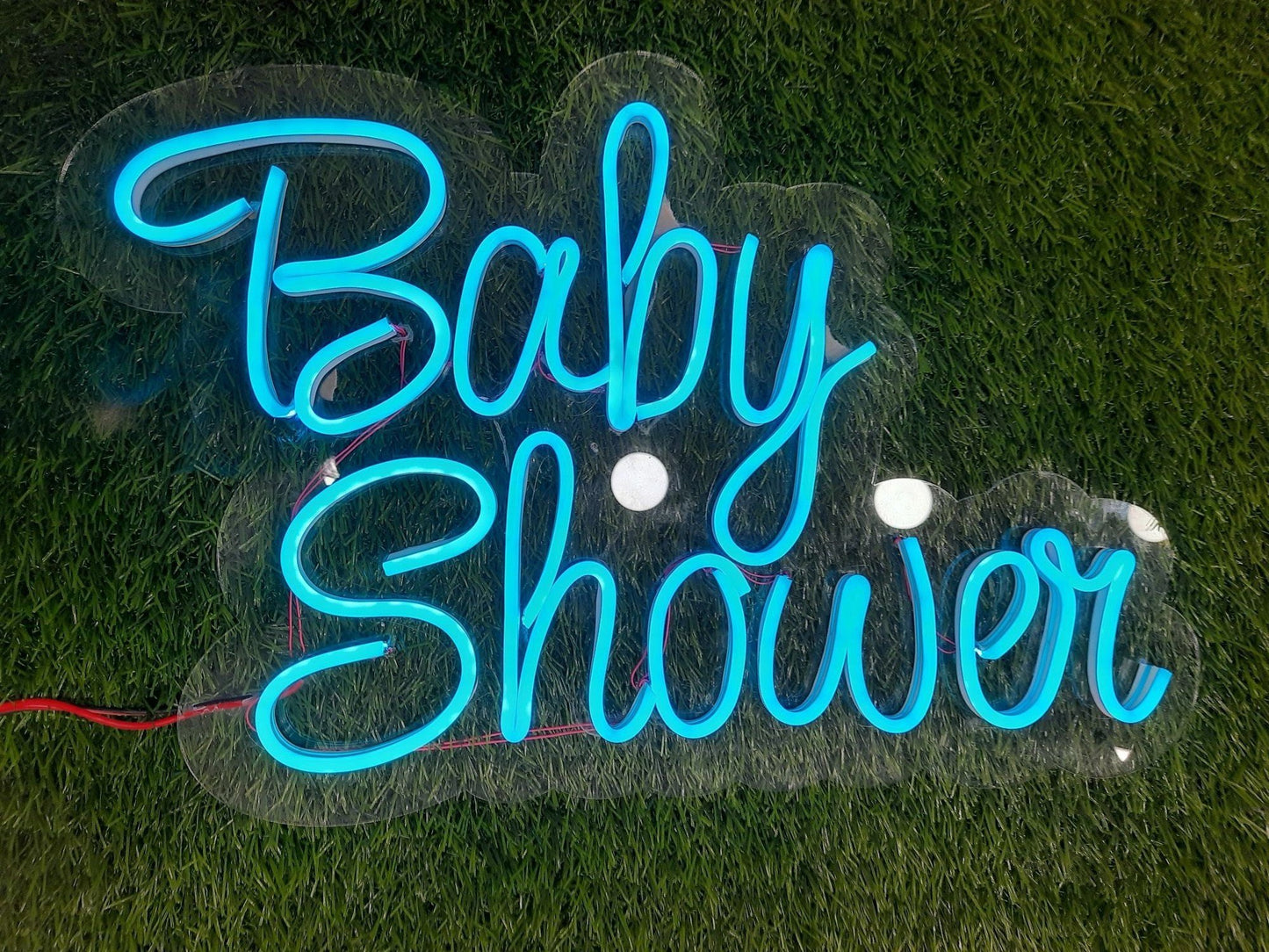 Baby Shower Neon Sign, 30 x 61 cm, Blue Light