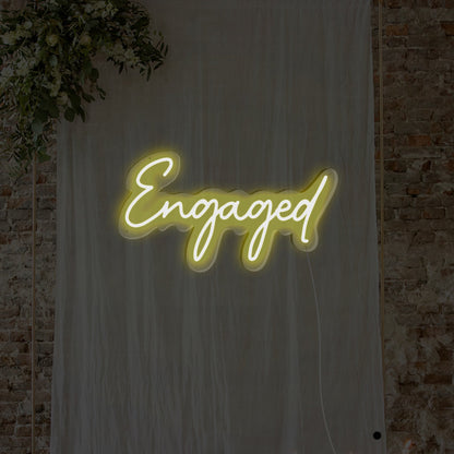 Engaged LED Neon Sign Board (Yellow) (30 cms by 60cms)