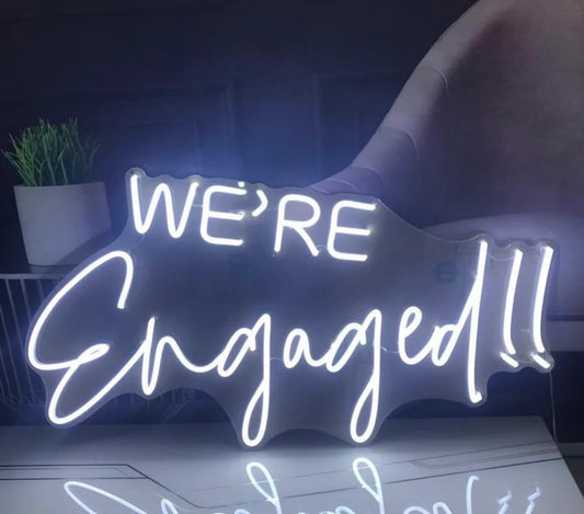 We're Engaged Neon Board